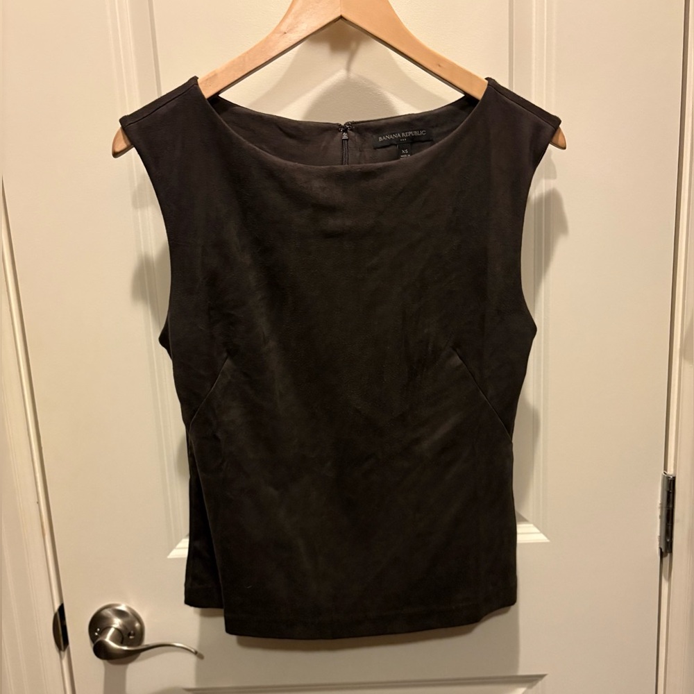 Classic Vegan Suede Chocolate Brown Sleeveless Women's Top.  Never worn.